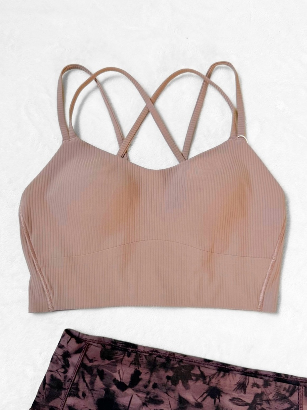 NWT Lululemon Like a Cloud Ribbed Longline Bra – Ashen Rose – Size 6